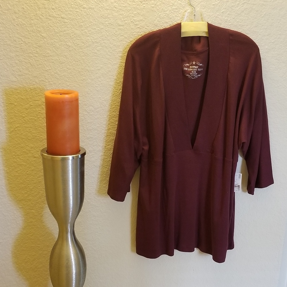 Avenue maroon shirt nwt